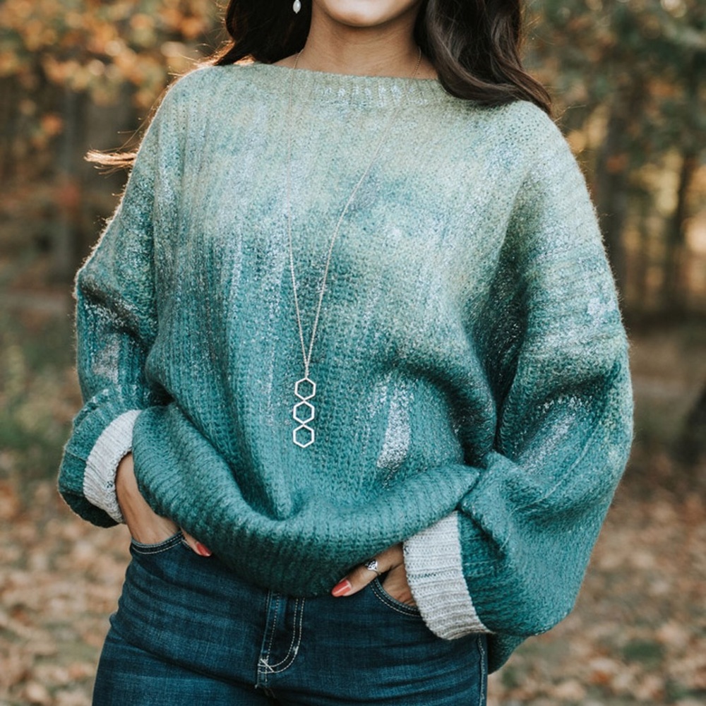 🆕 Metallic Coated Multi-Color Sweater